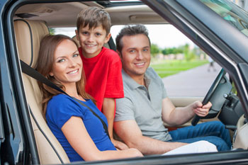 Family in car
